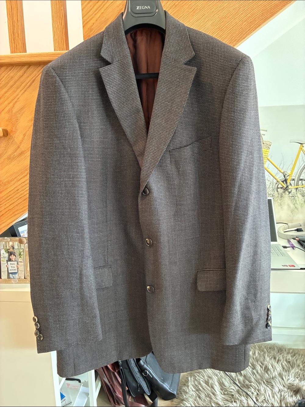 Hugo Boss wool blazer, Turkey, Brown-Gray Textured blazer